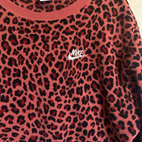 nike red leopard print sweatshirt